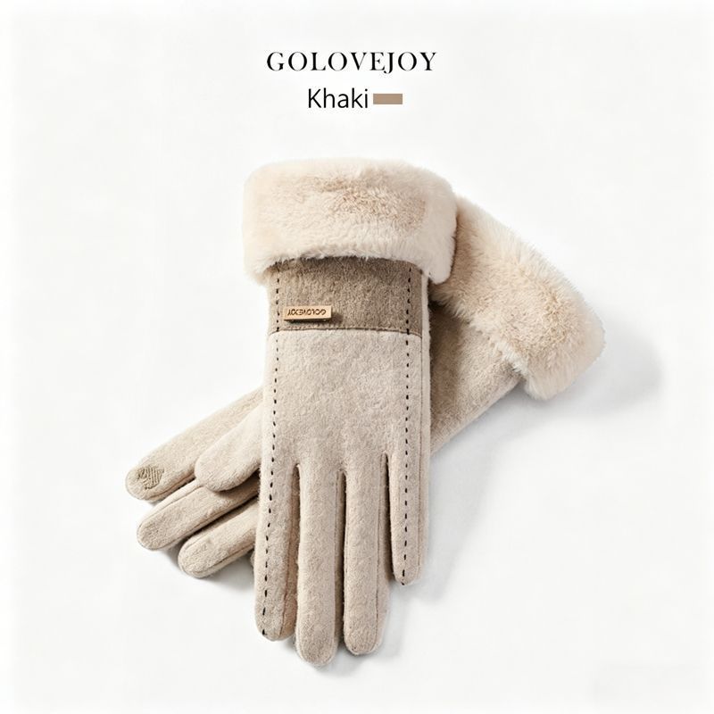 Ladies Winter Warm Cashmere Gloves DY50 Pink - Image 2