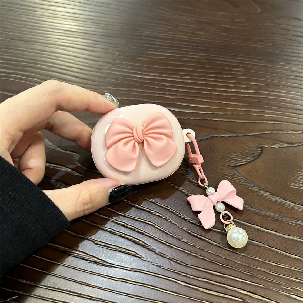 Large Pink Bow [Pink Shell] + Bow Keychain AirPods 3 - Image 1