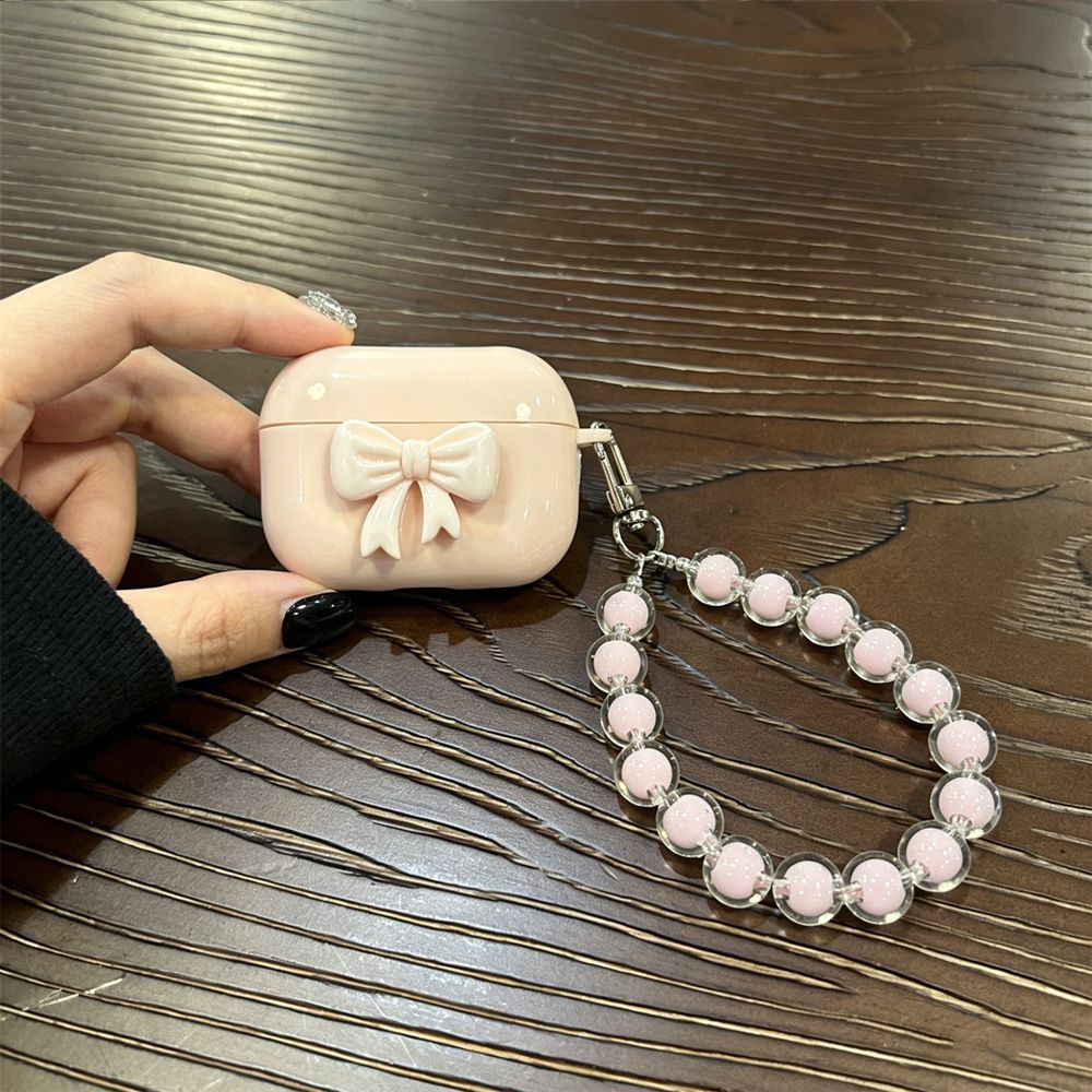 Large Pink Bow [Pink Shell] + Bow Keychain AirPods Pro 2 - Image 3