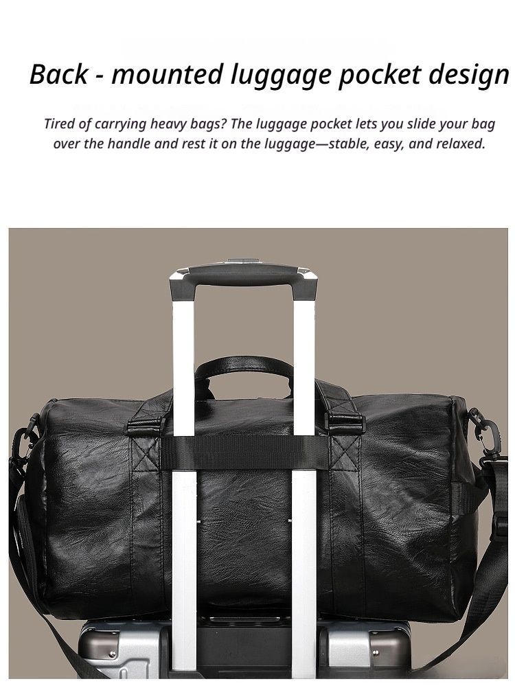 LargePULeatherTravelGymBag-Black - Image 8