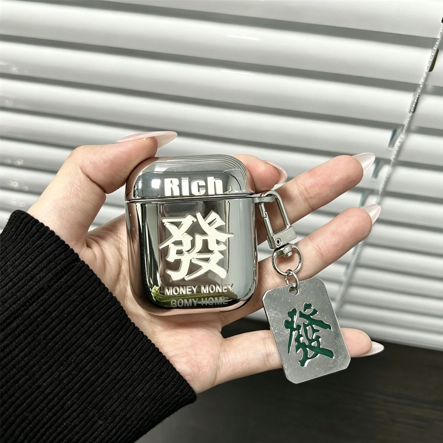 Laser Engraved Fortune + Matching Keychain Apple AirPods pro - Image 1
