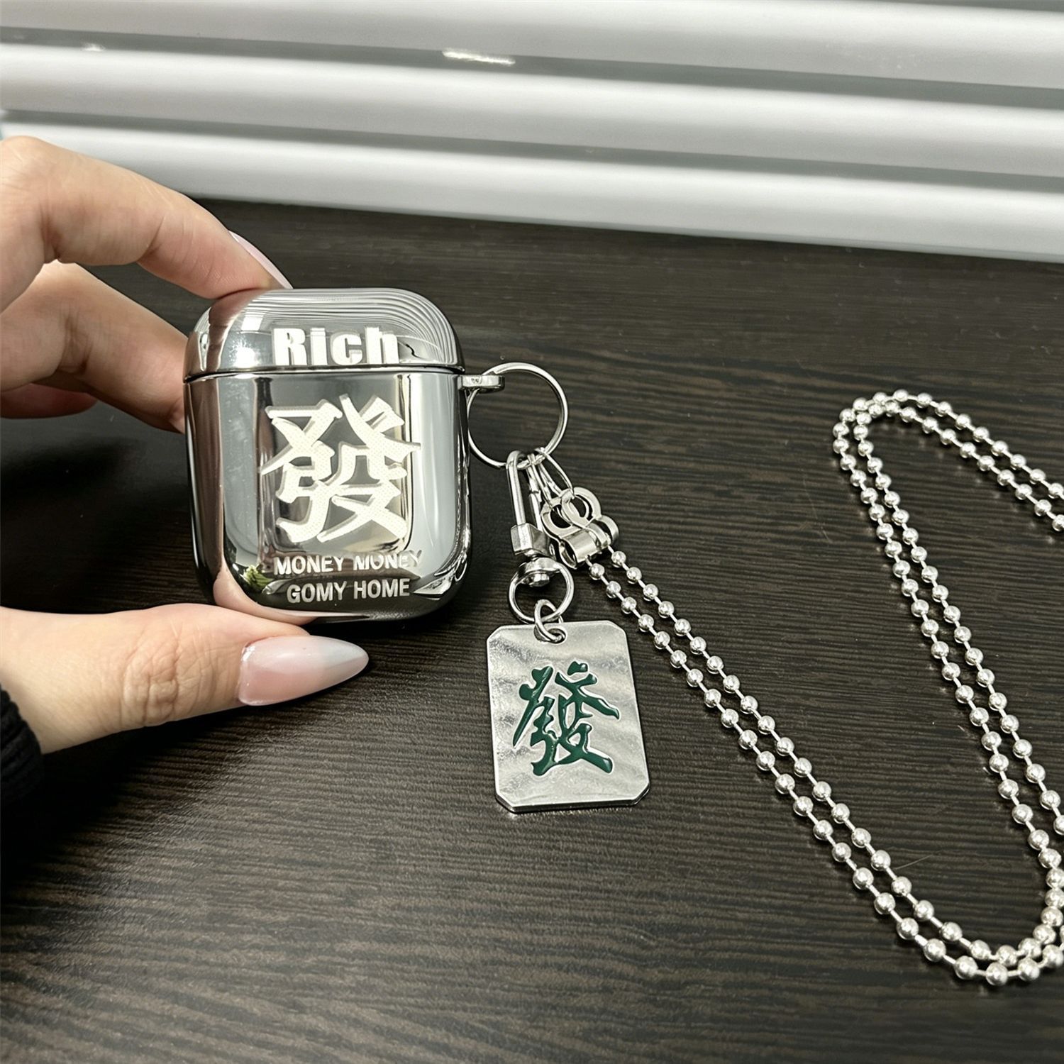 Laser Engraved Fortune + Matching Keychain + Necklace AirPods 2 - Image 1