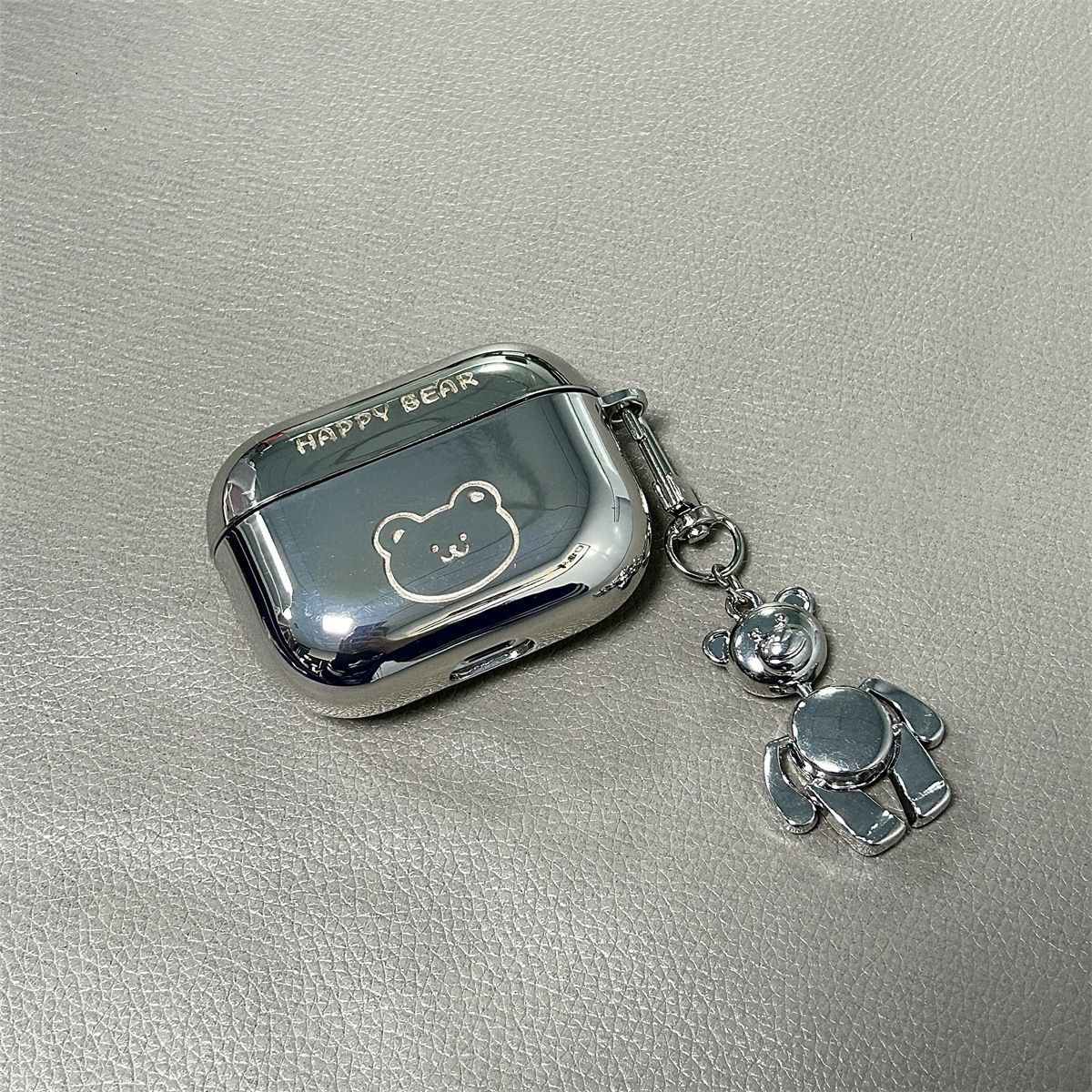 Laser Engraved Smiley + Matching Keychain + Necklace AirPods 1 - Image 8