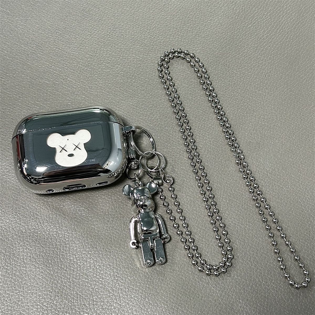 Laser Engraved Smiley + Matching Keychain + Necklace AirPods pro2 - Image 2