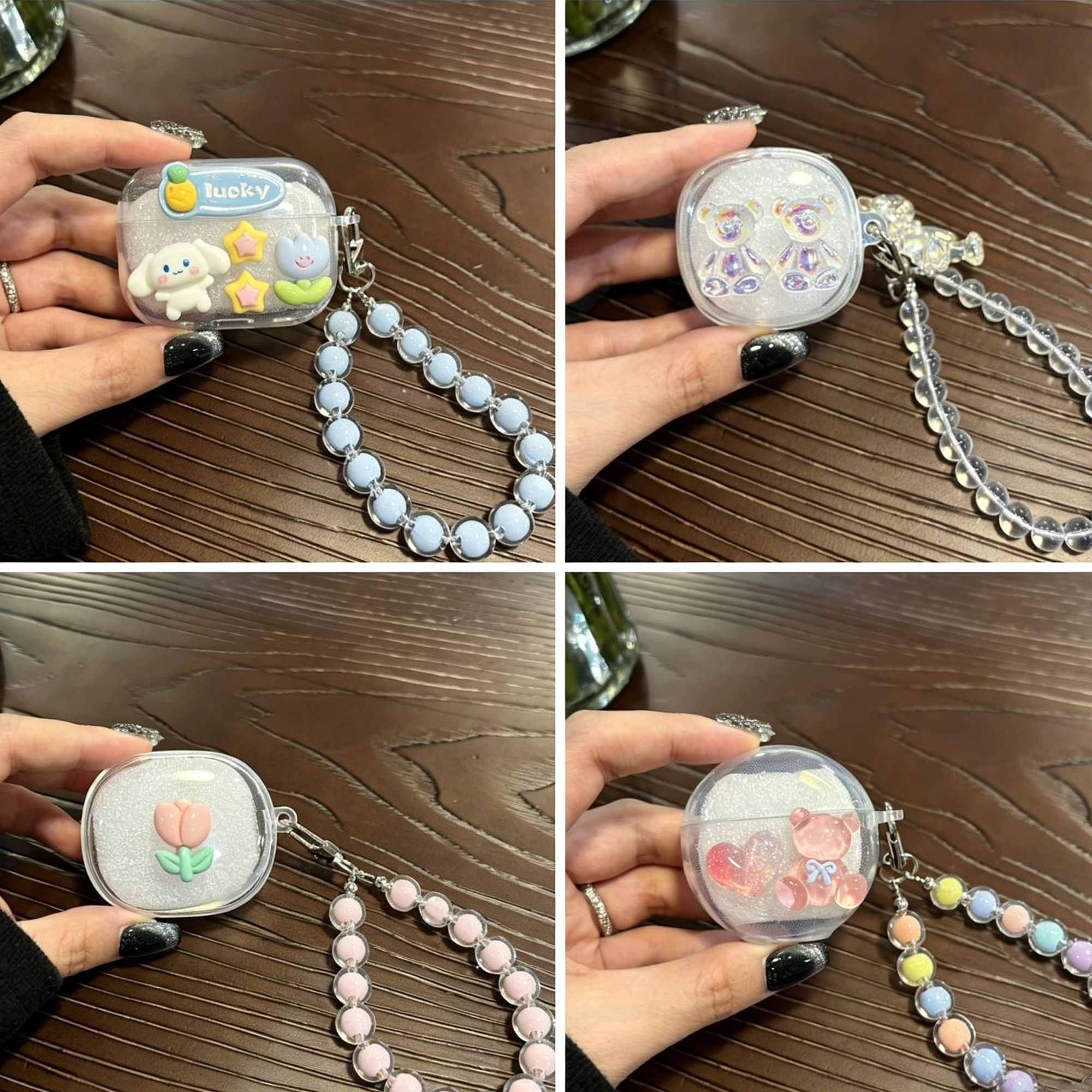 Love Heart Bear Clear Case + Colorful Bracelet - Image 2