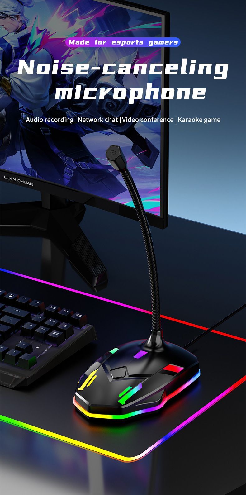 M9 Computer Noise Cancelling Microphone Black - Image 2