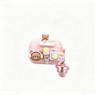 Music Bear Bluetooth Earphone Case + pendant AirPods 1/2 - Image 1