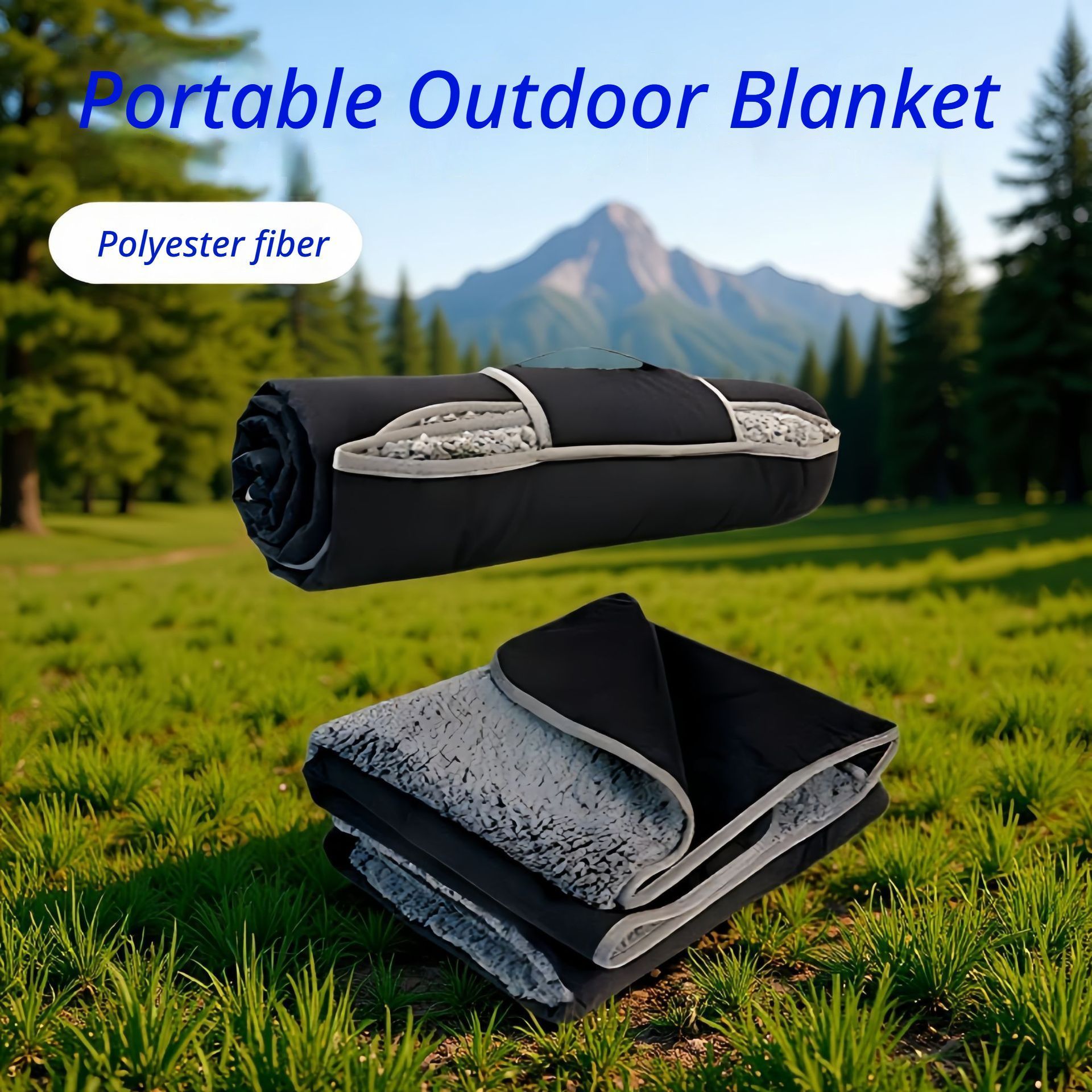 utdoor Camping Blanket - Black - Image 2
