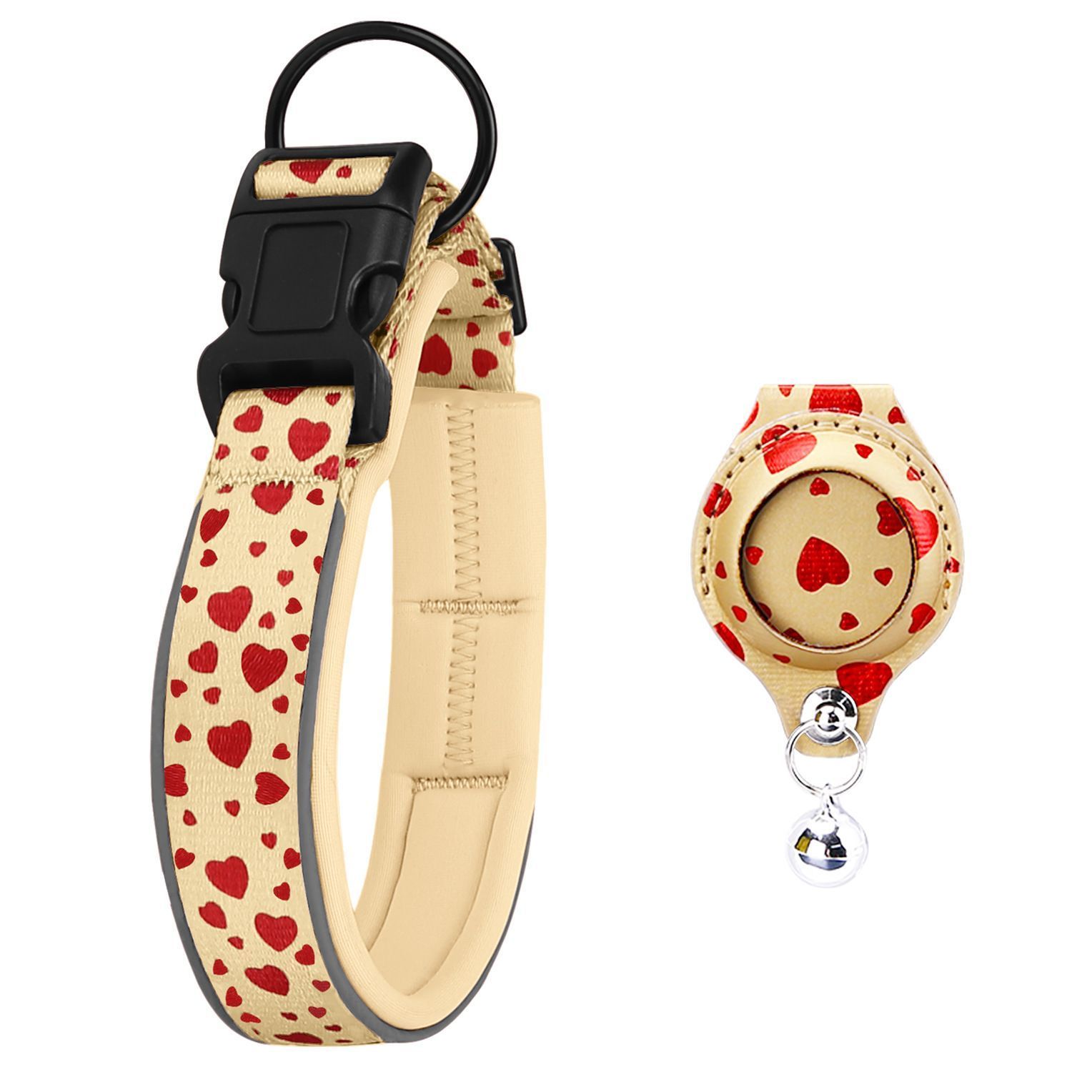 Pet positioning collar-Heart Yellow 1Pair1-XL-without locator - Image 1