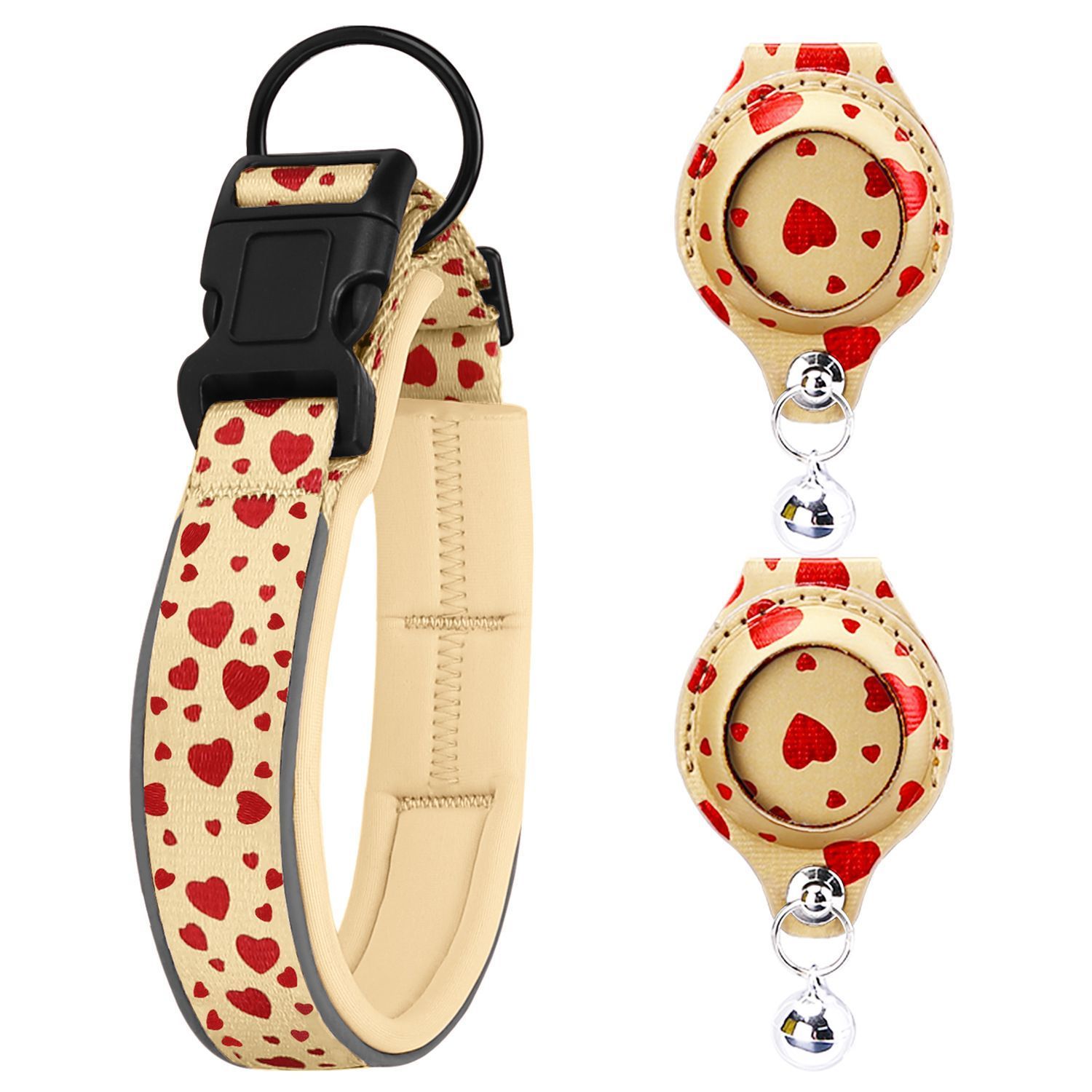 Pet positioning collar-Heart Yellow 1Pair2-XL-without locator - Image 1