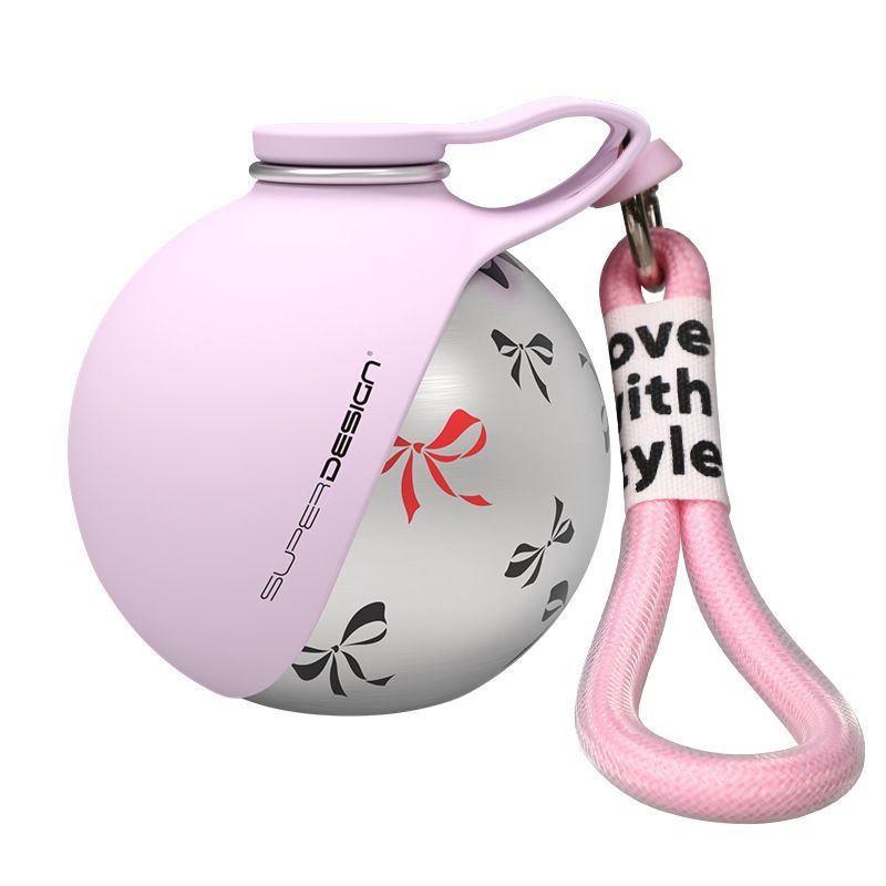 Pink Floral Print Xiaoman Portable Pet Water Bottle - Image 1