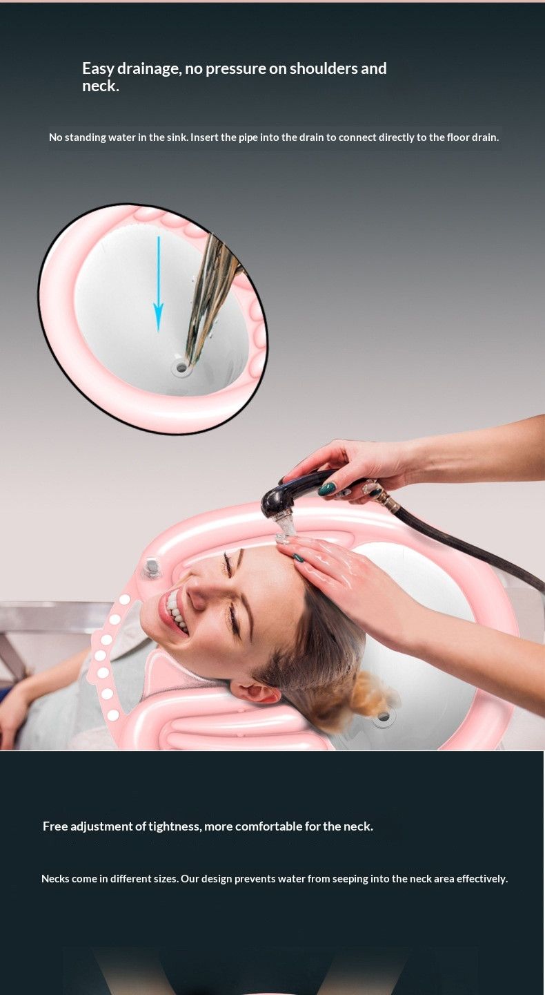 PinkHairWashingBasin+WaterproofRing+DrainBasket - Image 8