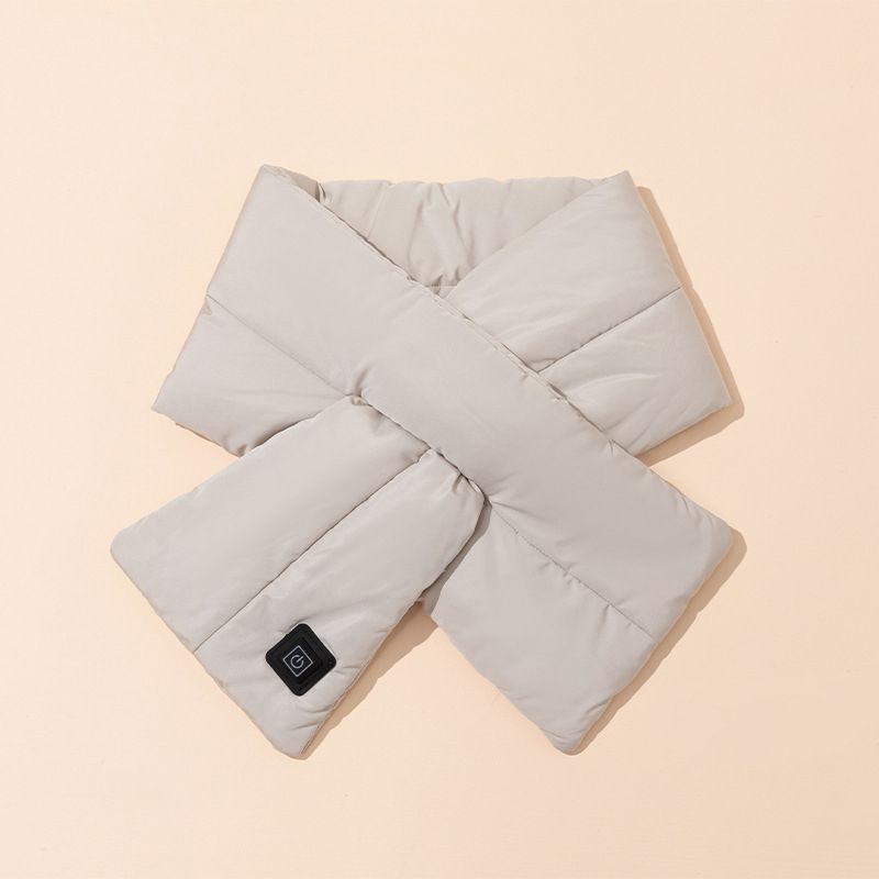 Rechargeable Thickened Heated Scarf Light Gray - Image 1