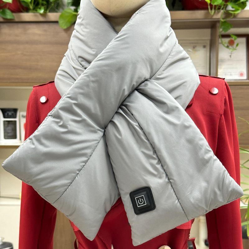 Rechargeable Thickened Heated Scarf Light Gray - Image 7