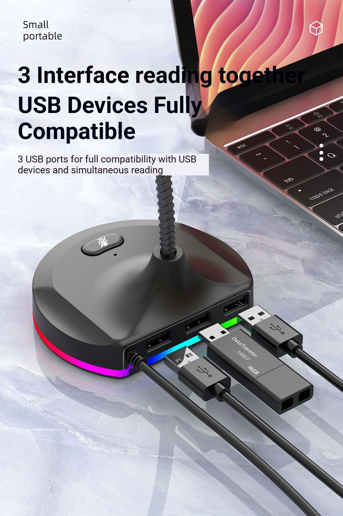 RGB Desktop Microphone Standard Model Black - Image 7