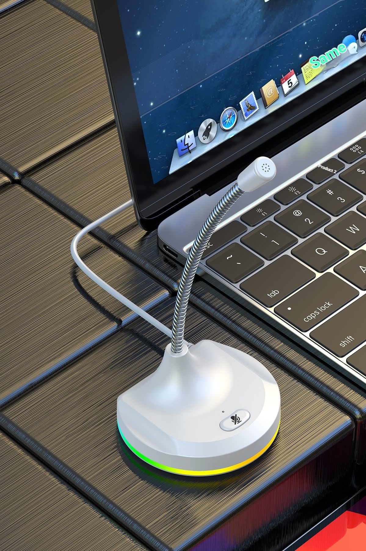 RGB Desktop Microphone Standard Model White - Image 2
