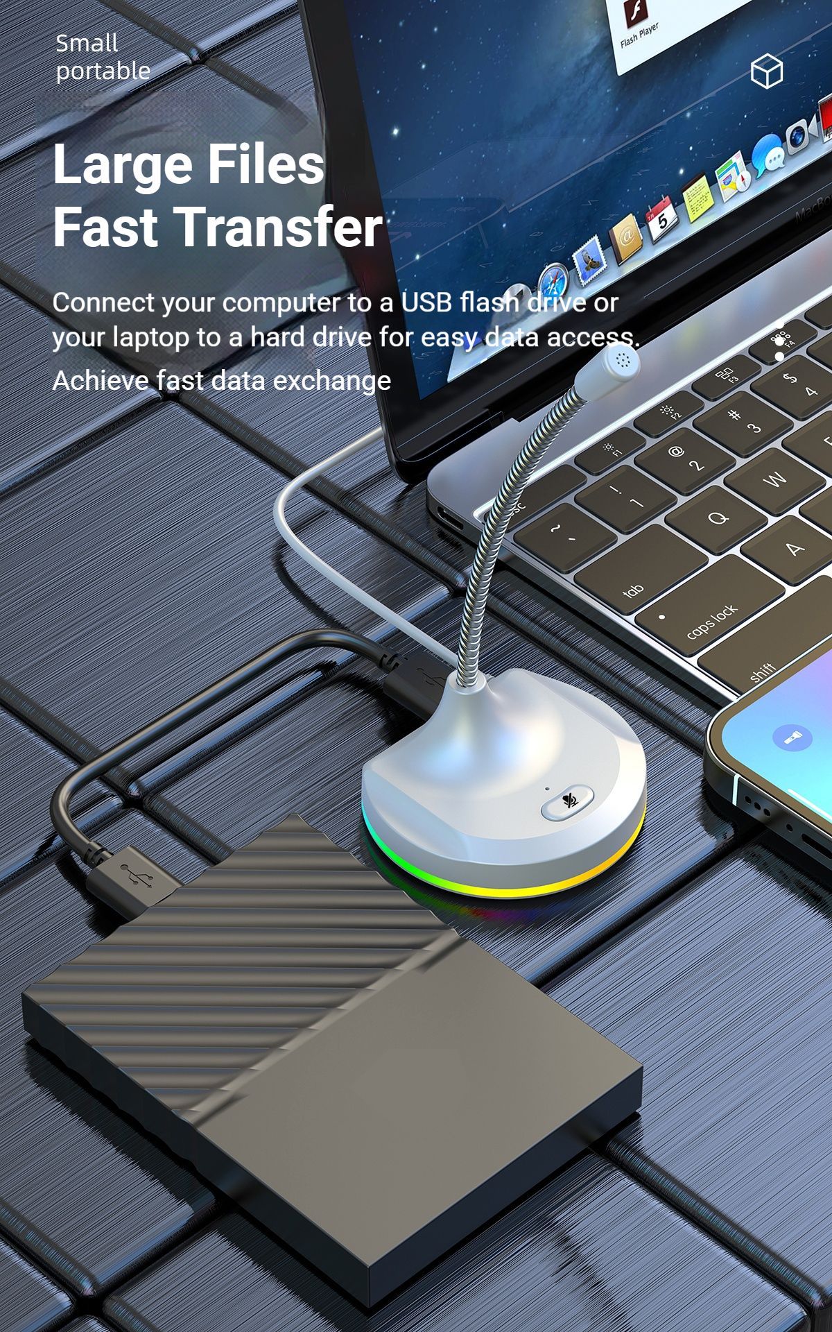 RGB Desktop Microphone Standard Model White - Image 3