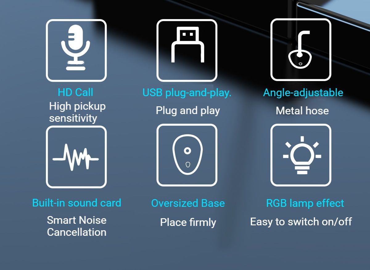 RGB Desktop Microphone Standard Model White - Image 4