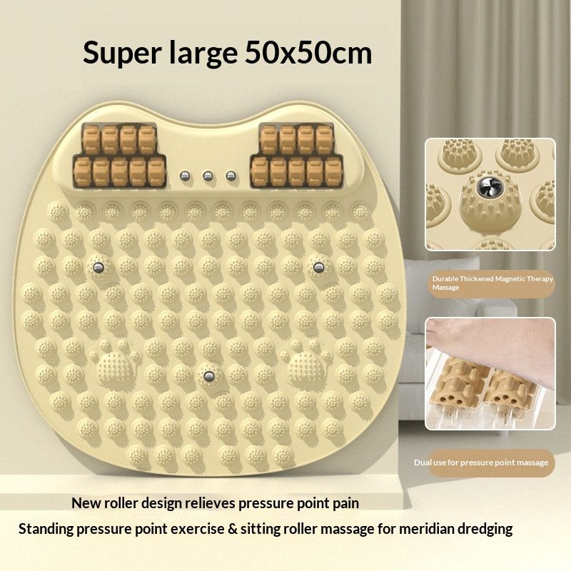 AcupressureMatwithRollers-Beige - Image 1