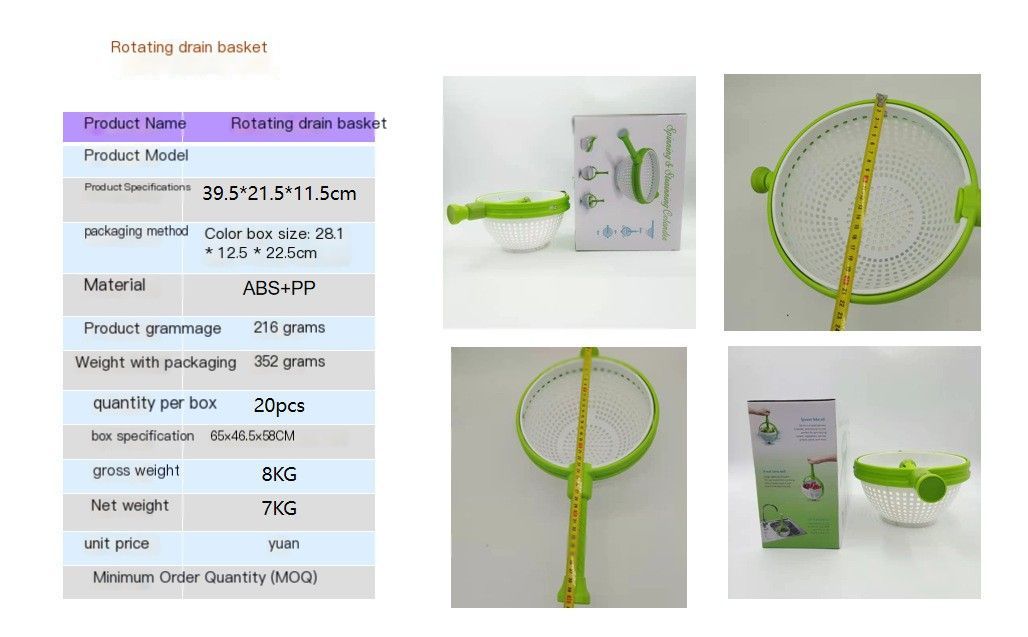 Rotating draining basket-Green - Image 5