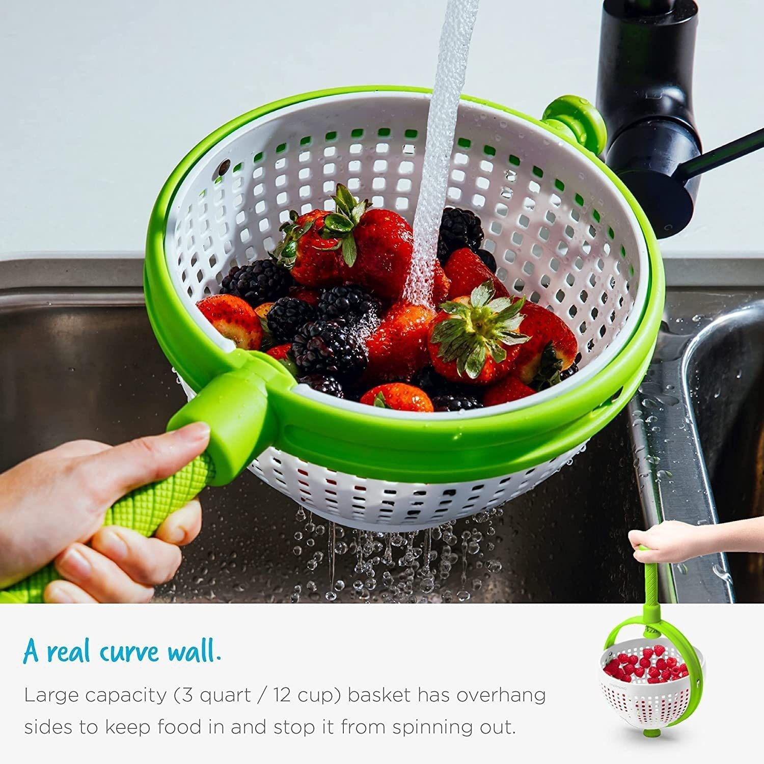 Rotating draining basket-Green - Image 7