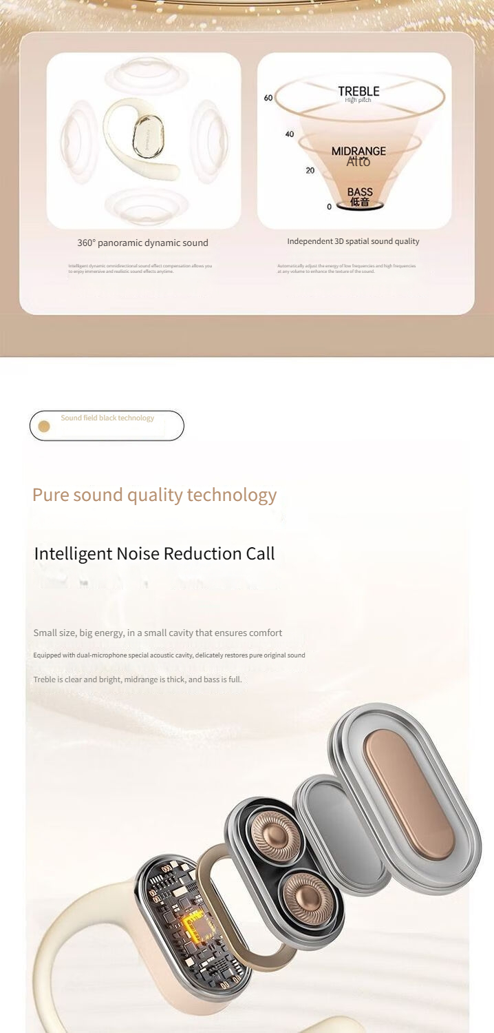 S16 Bluetooth headset-Beige - Image 5