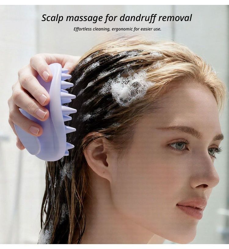 Scalp Massage Shampoo Brush-Apricot - Image 2