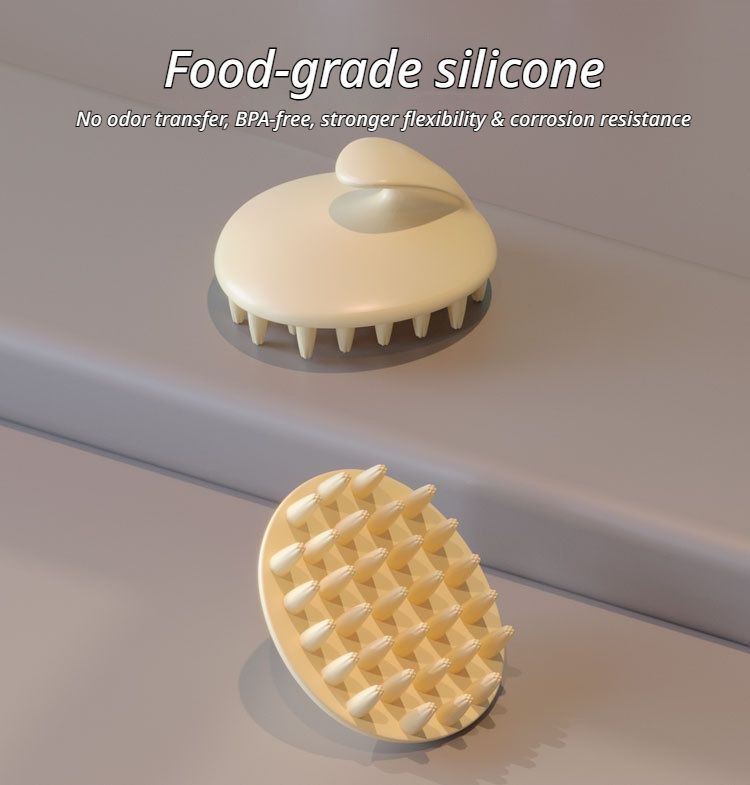 Scalp Massage Shampoo Brush-Apricot - Image 4