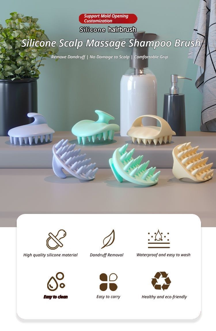 Scalp Massage Shampoo Brush-Cream Yellow - Image 5