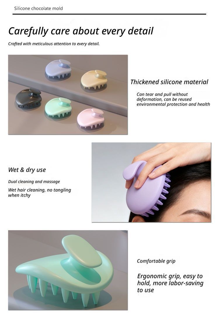Scalp Massage Shampoo Brush-Cream Yellow - Image 6
