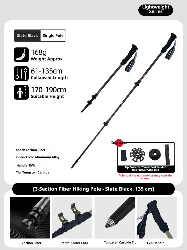 CarbonFiberTelescopicPole-ForHeightsUnder190cm - Image 1