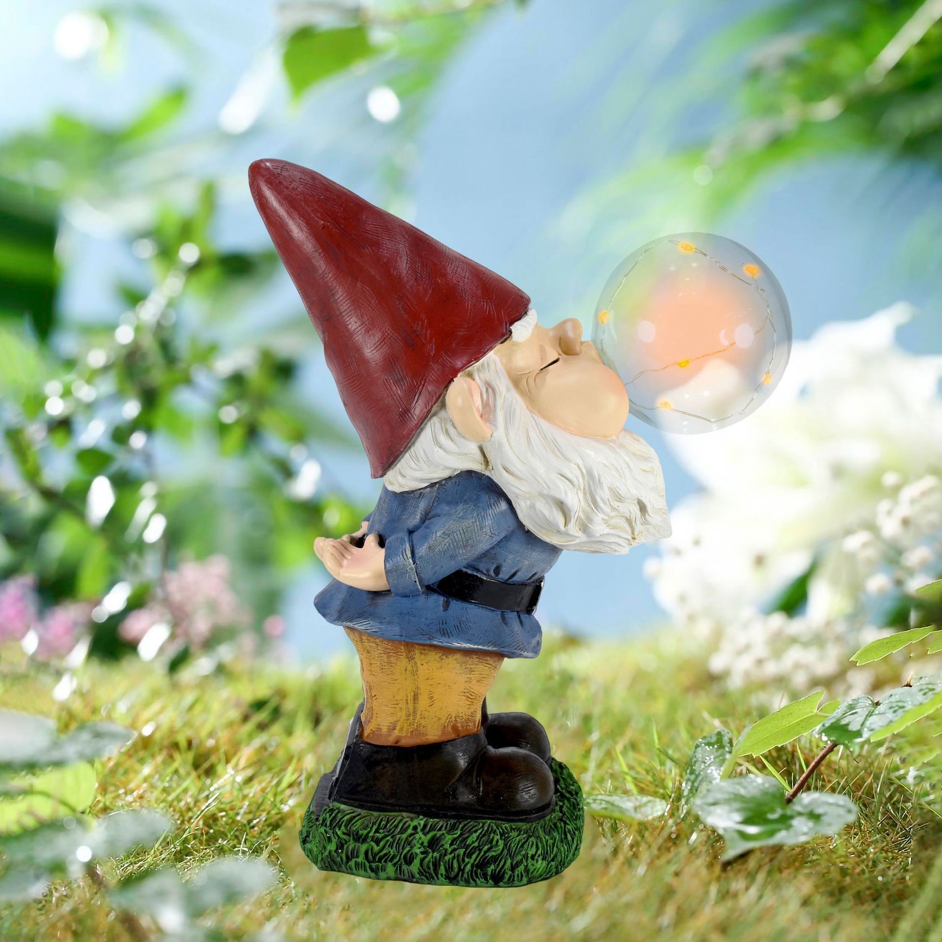 Solar Garden Light - Elf Blowing Bubbles - Image 6