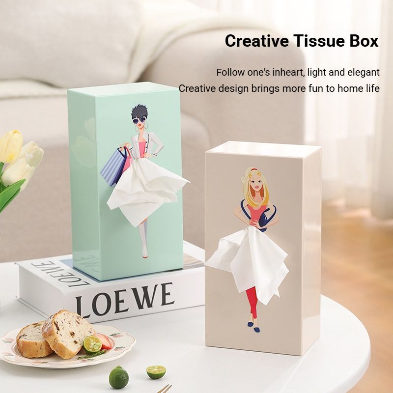 Soothing Cream Apricot Beige Princess Tissue Box Holder - Image 4