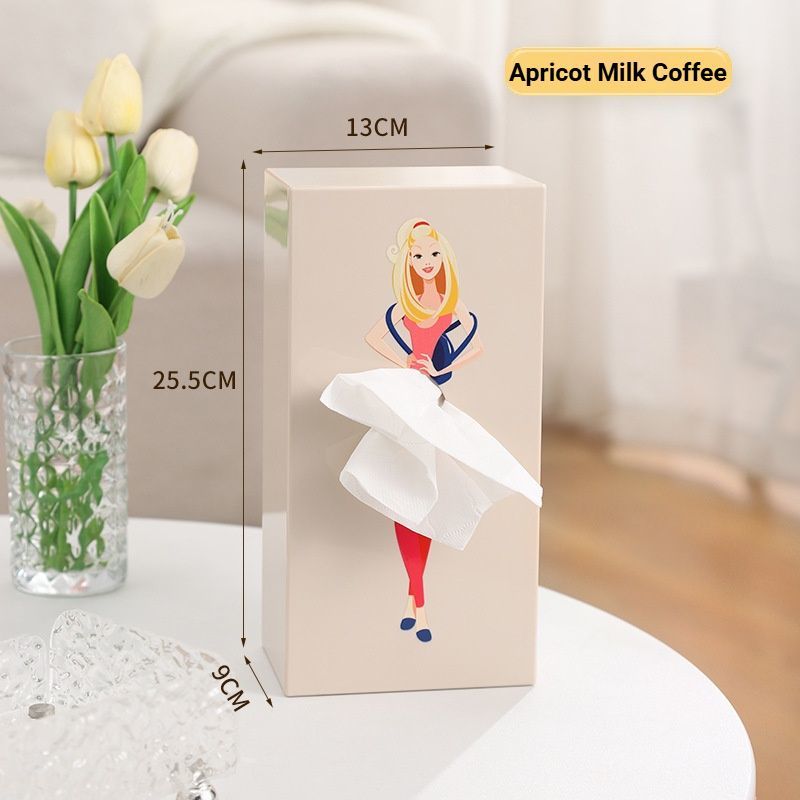 Soothing Cream Apricot Beige Princess Tissue Box Holder - Image 7