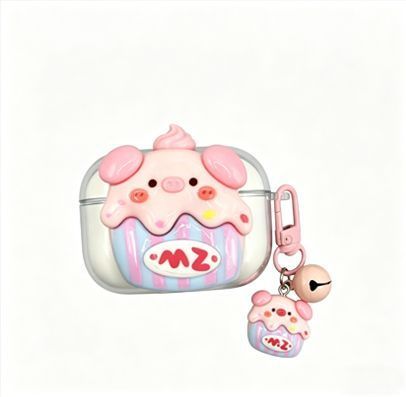 Strawberry Hat Pig Bluetooth Earphone Case + pendant AirPods 3 - Image 4