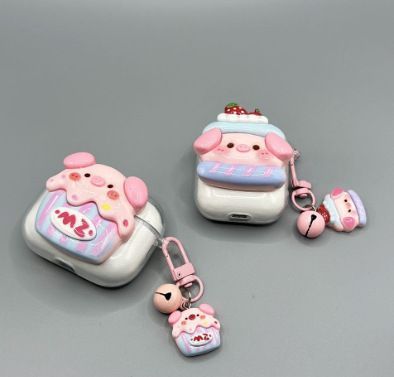 Strawberry Hat Pig Bluetooth Earphone Case + pendant AirPods Pro 2 - Image 7