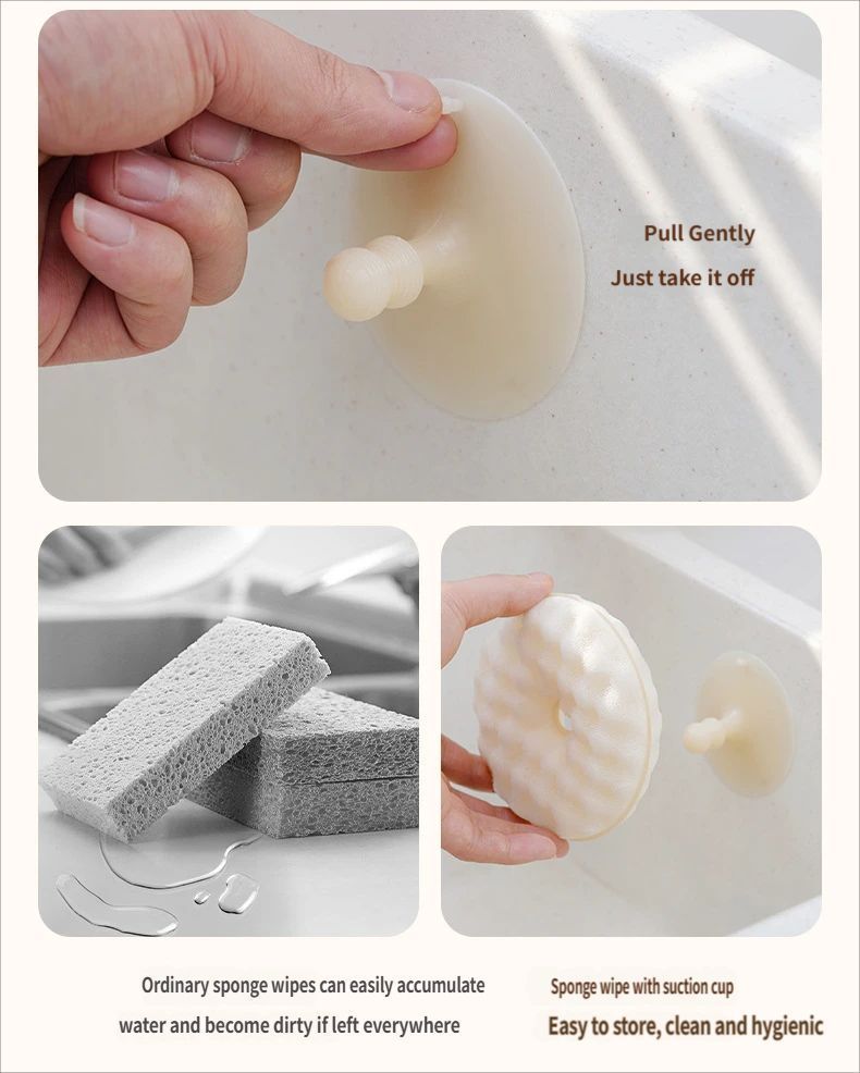 SuctionCupSpongeDishCloth-White - Image 7