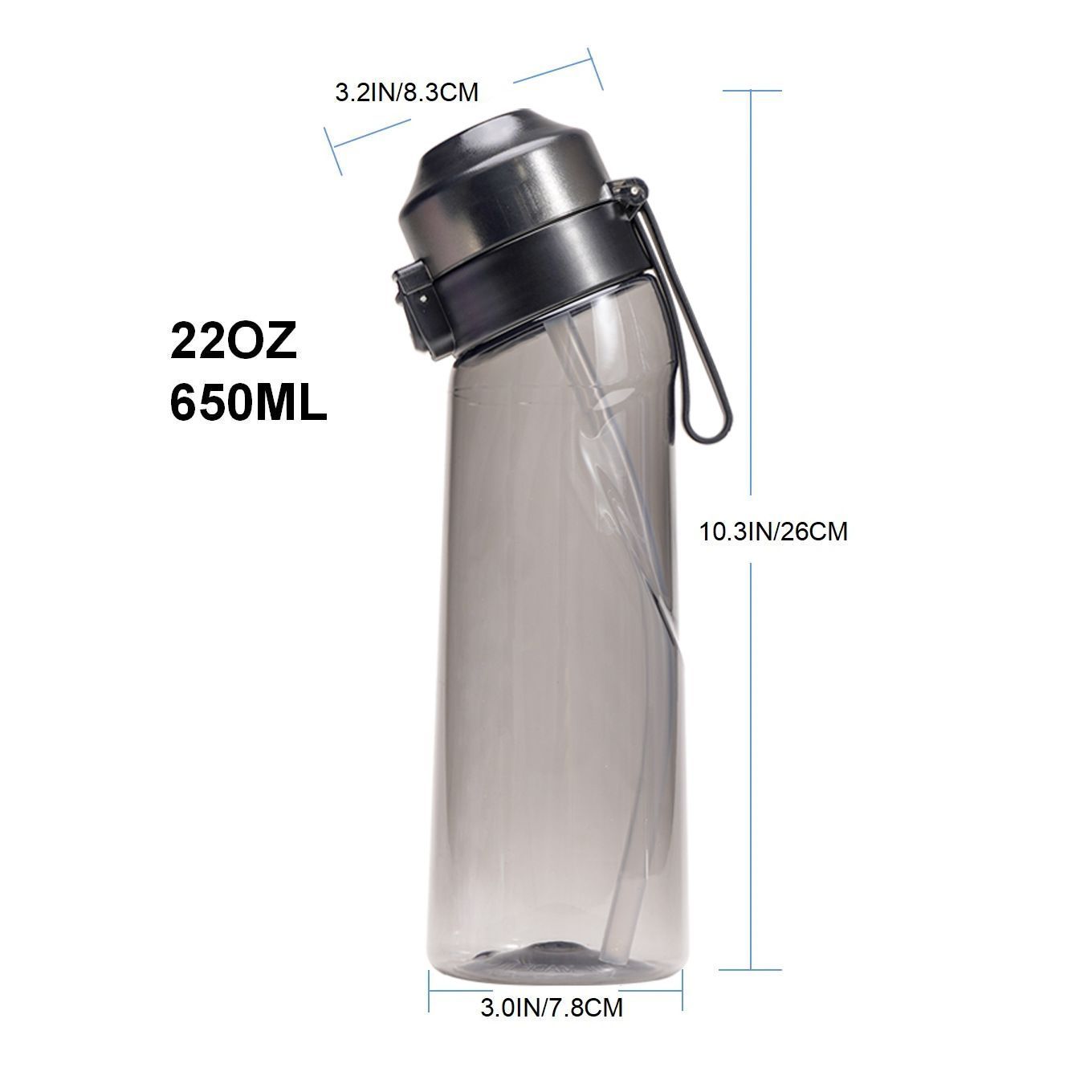 Transparent black 0 Sugar 0 Calorie Scented Water Bottle - Image 1