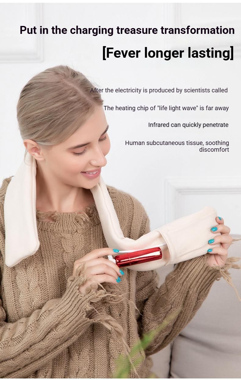 USB Graphene Heated Neck Warmer Off-white-Gift Box Edition - Image 7