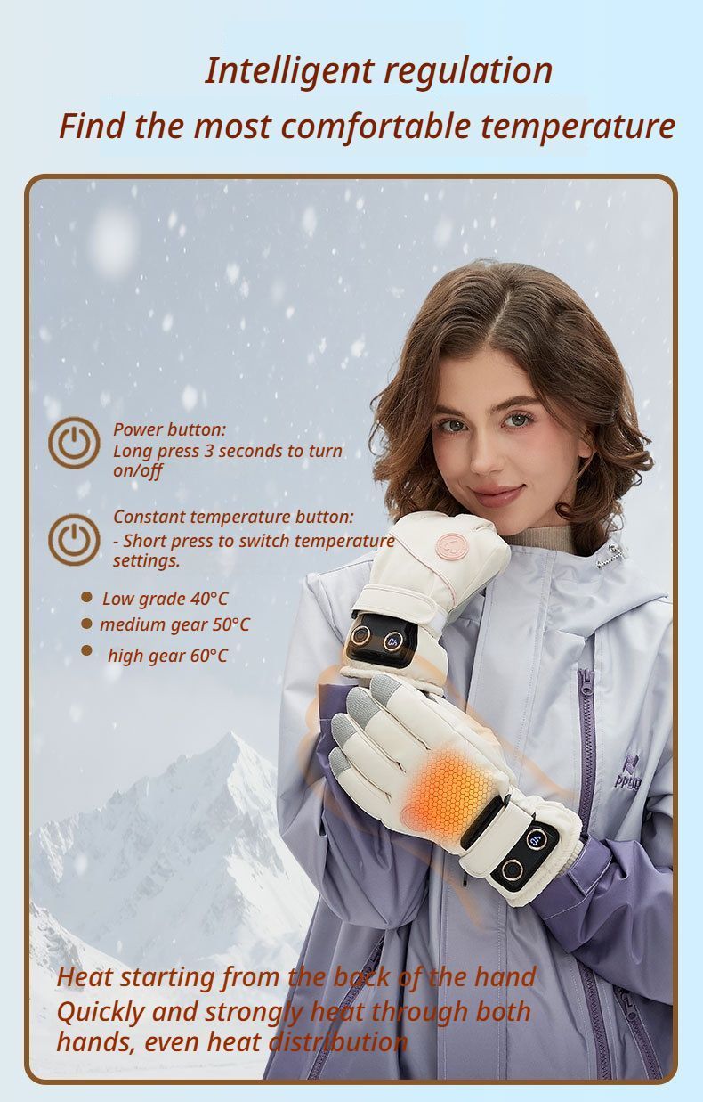 USB Heated Gloves for Outdoor White - Image 6