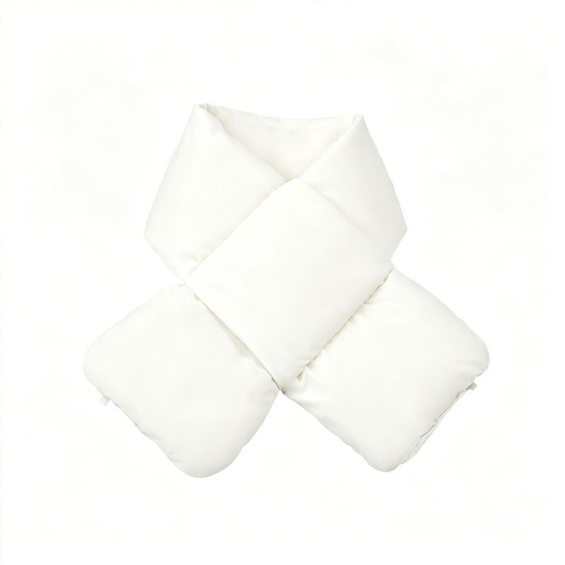 USB Heated White Duck Down Neck Warmer Beige - Image 1