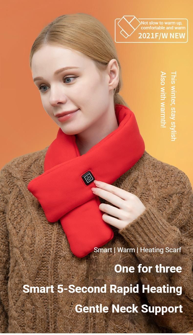 USB Rechargeable Graphene Heated Neck Warmer Gray - Image 2