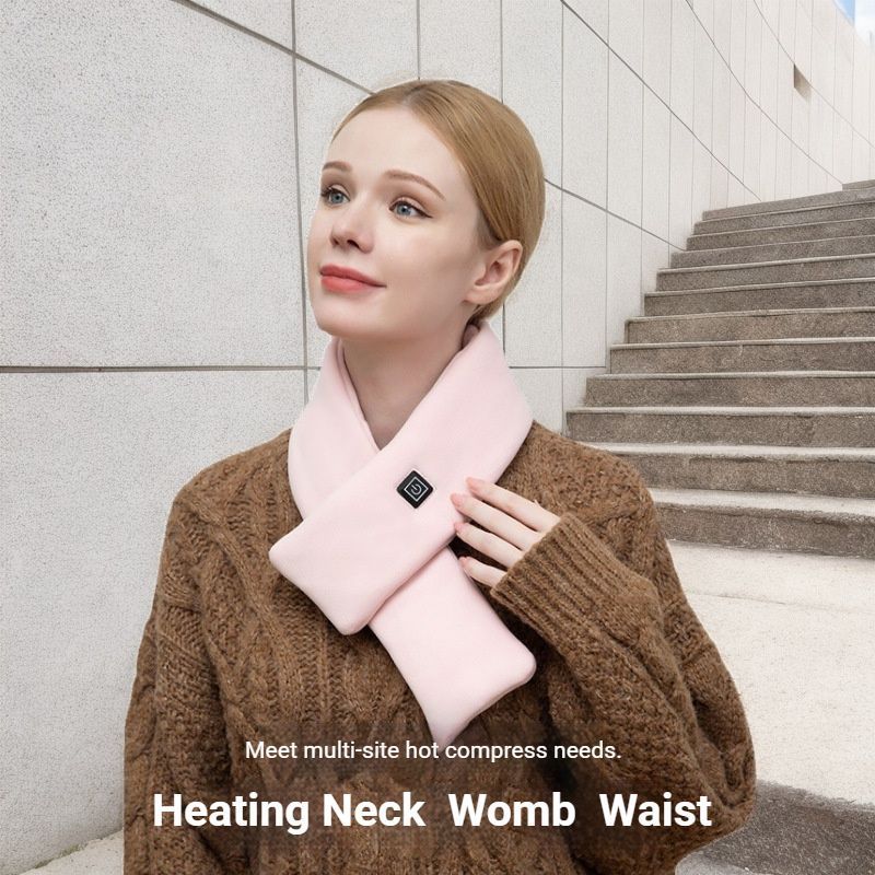 USB Rechargeable Graphene Heated Neck Warmer Pink - Image 4