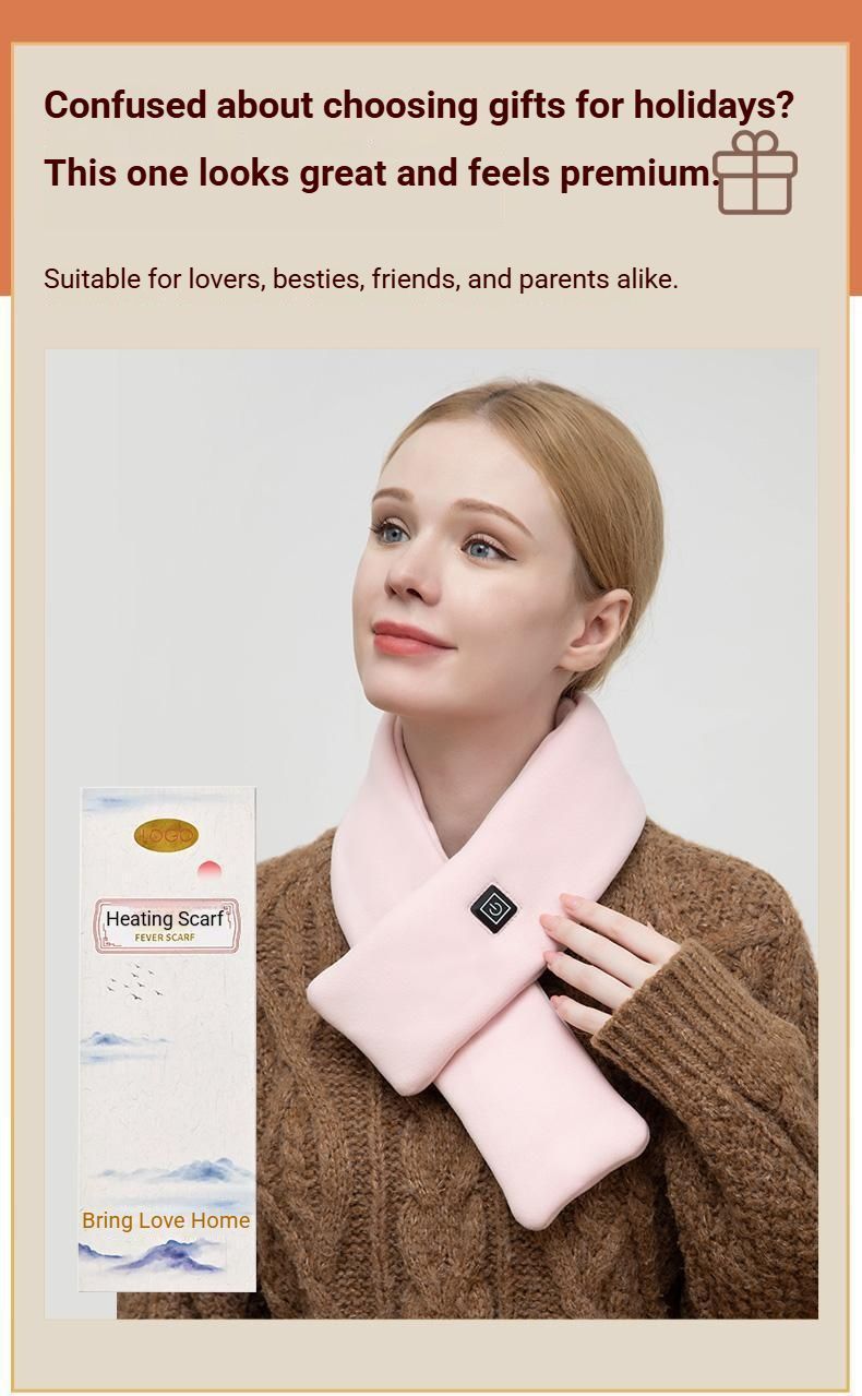 USB Rechargeable Graphene Heated Neck Warmer Red - Image 5