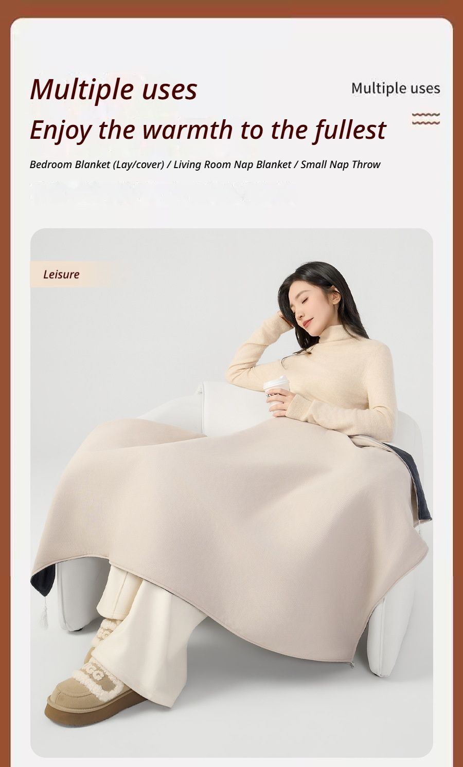 USB Washable Heated Shawl-No Power Bank Included-Green - Image 7