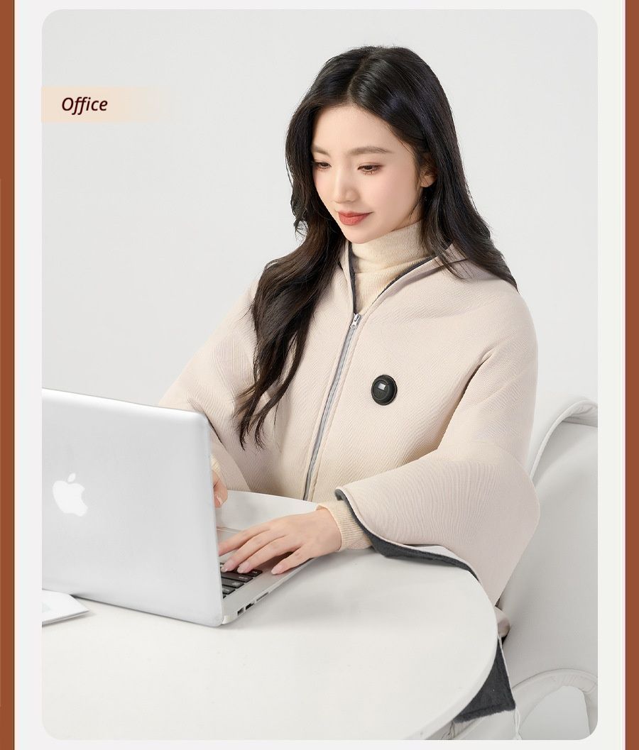 USB Washable Heated Shawl-No Power Bank Included-Green - Image 8
