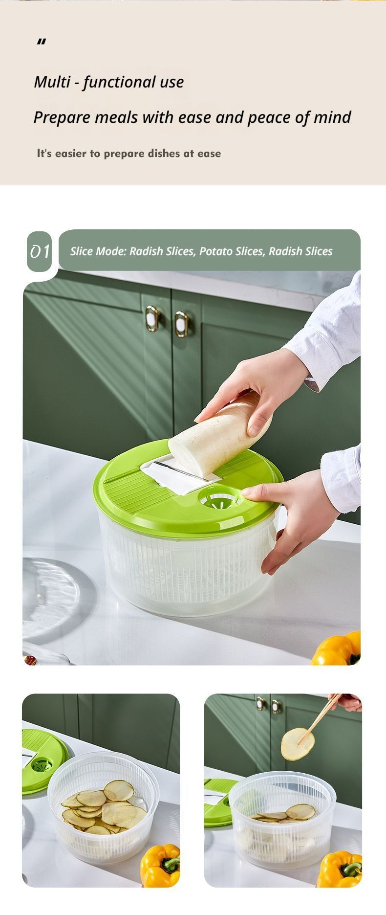 Vegetable washing basket-Green Basic Model - Image 8