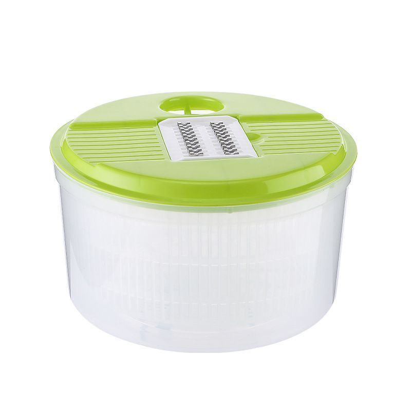 Vegetable washing basket-Green 2in1 with Julienne and Slicing Function - Image 1