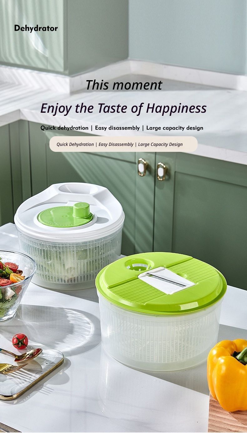 Vegetable washing basket-Green 2in1 with Julienne and Slicing Function - Image 2