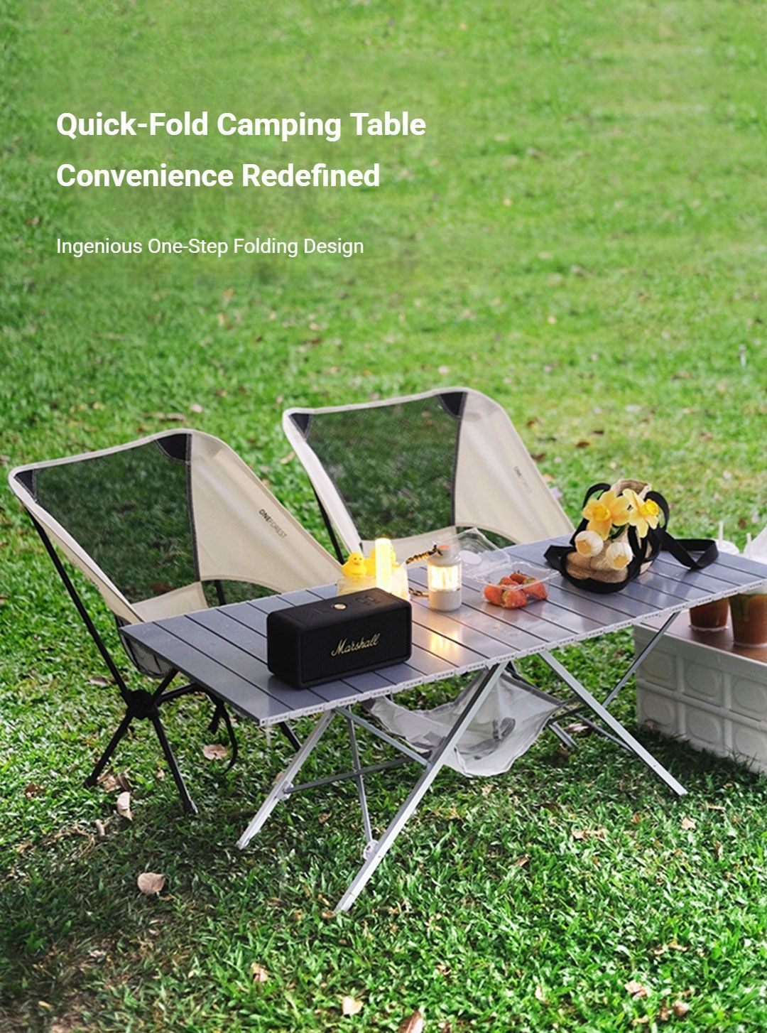 White Canopy Version-Canopy+Folding Table+2 Moon Chairs - Image 5